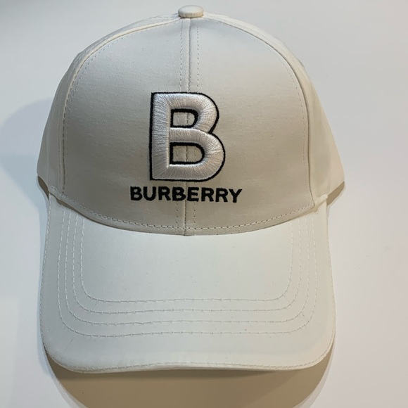 White Burberry Hat - Picture 1 of 7